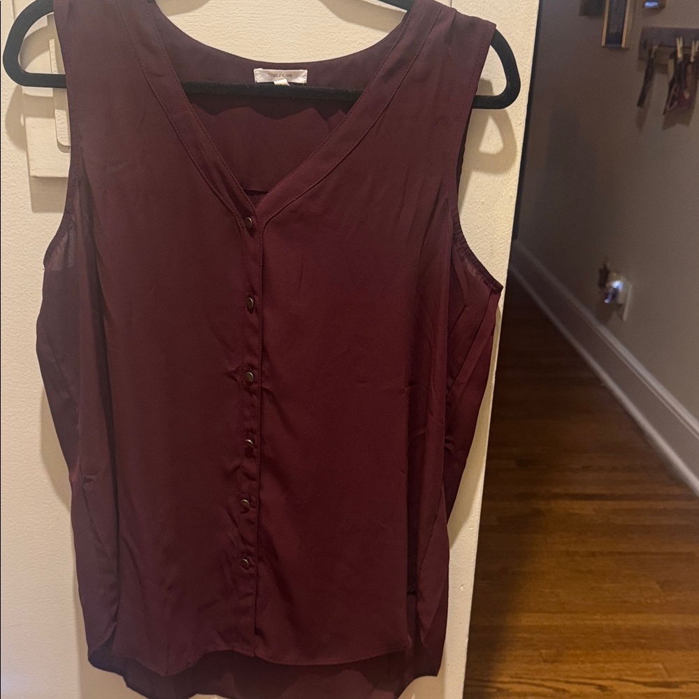 Maurices Deep Plum Sleeveless Blouse